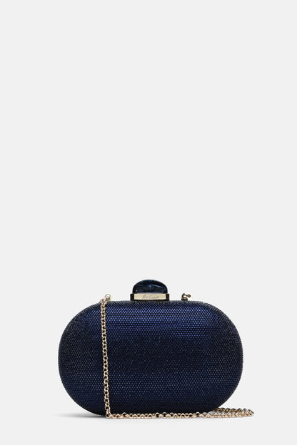 Luisa Spagnoli Blu/Oro Women Ialofane Elegant Crystal-Embellished Clutch SKU: IALOFANE_1227 0002 Image 01