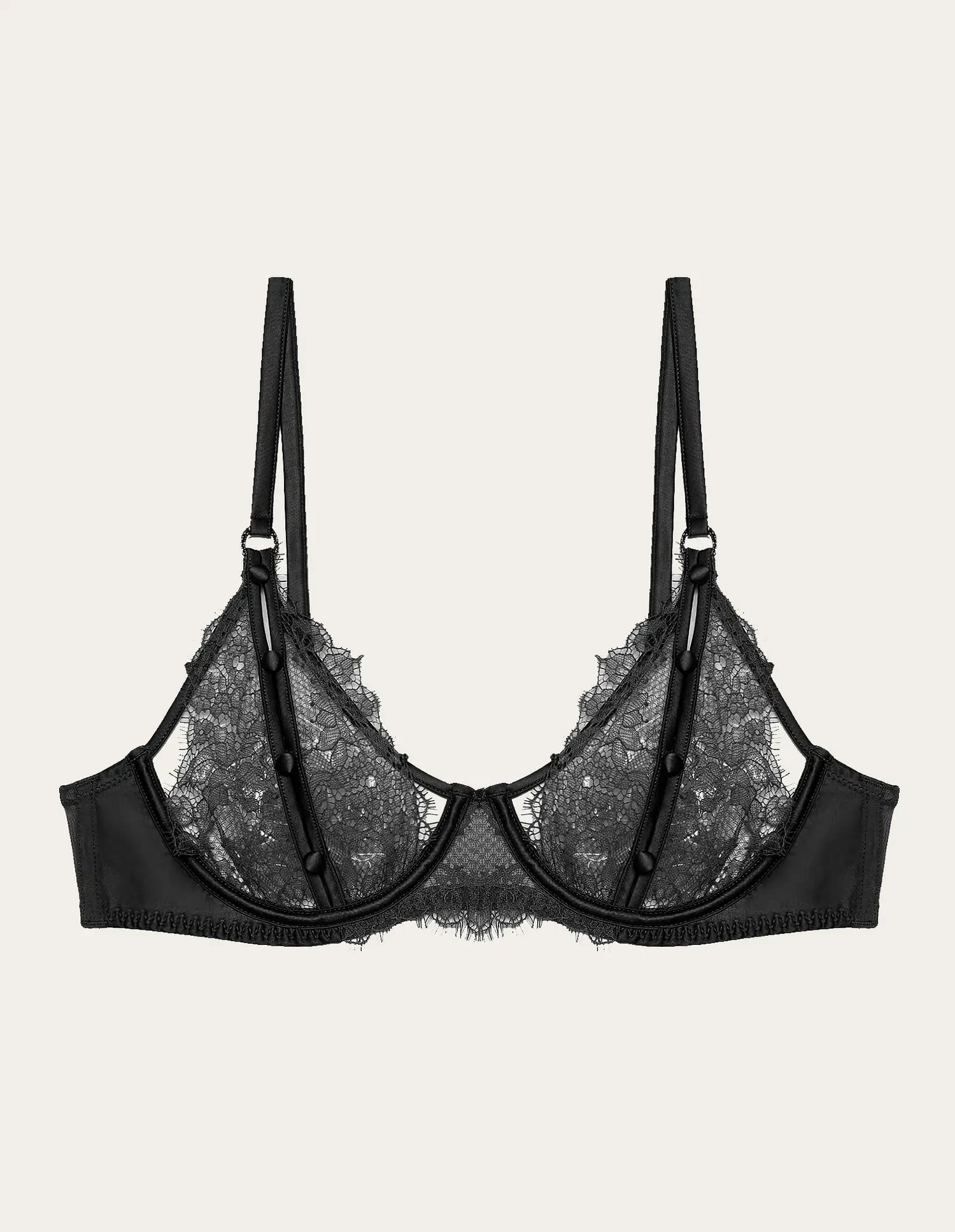 Yamamay_Black_Balconette Bra with Underwire, Lace, and Cut-Out Details Ð Priv� Kylie_IBAD183012_072_05