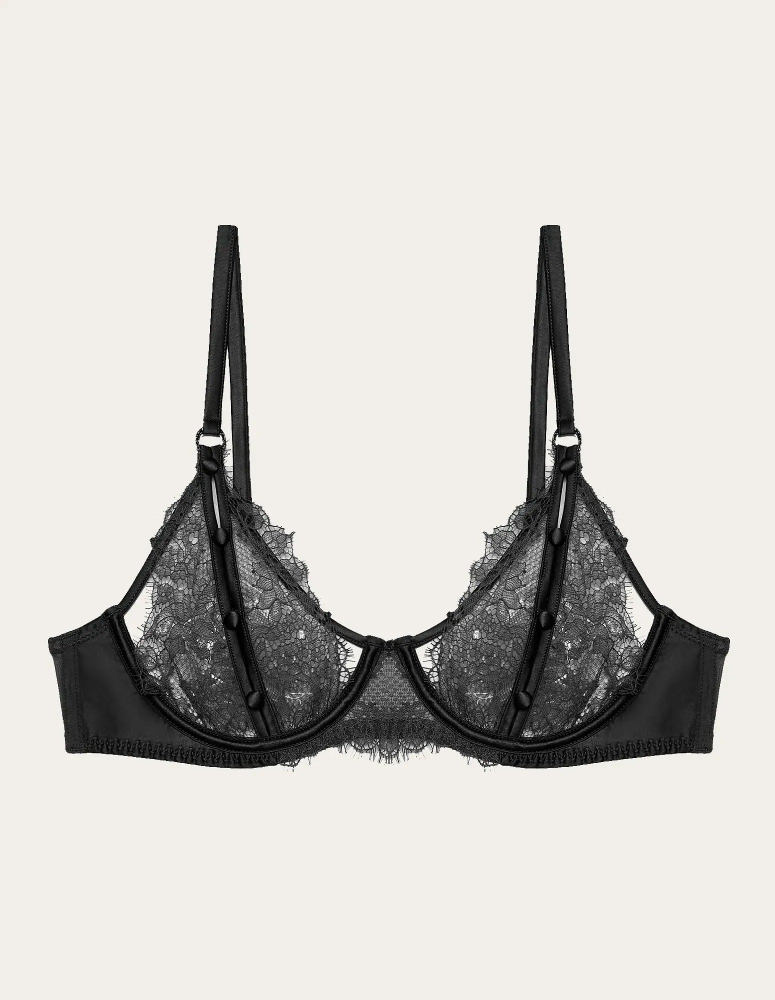 Yamamay_Black_Balconette Bra with Underwire, Lace, and Cut-Out Details Ð Priv� Kylie_IBAD183012_072_05
