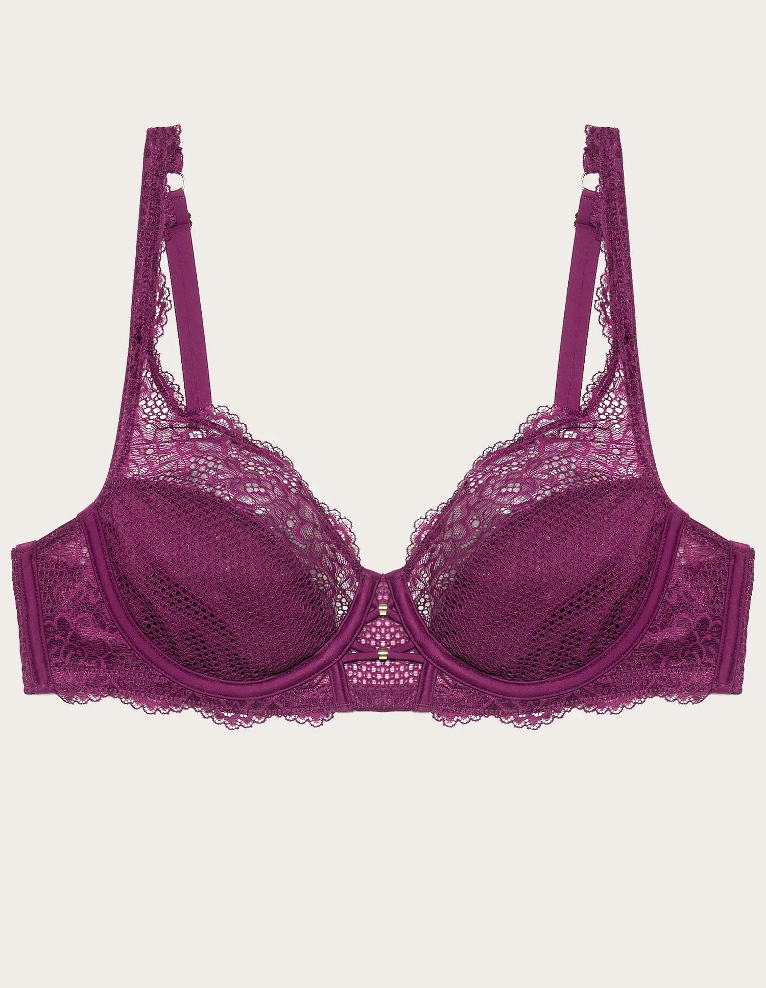 Yamamay_PLUM_Unlined Balconette Bra with Differentiated Cups and Underwire Ð Catchy_IBAD183016_084_05