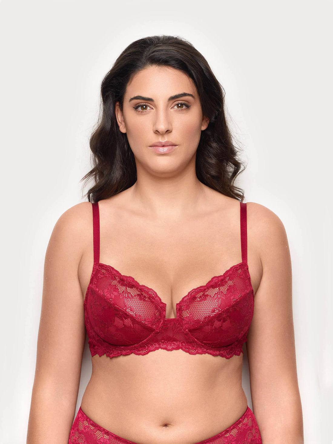 Yamamay_Ruby Red_Unlined Balcony Bra with Underwire in Different Cup Sizes - Primula Color_IBAD184001_909_02