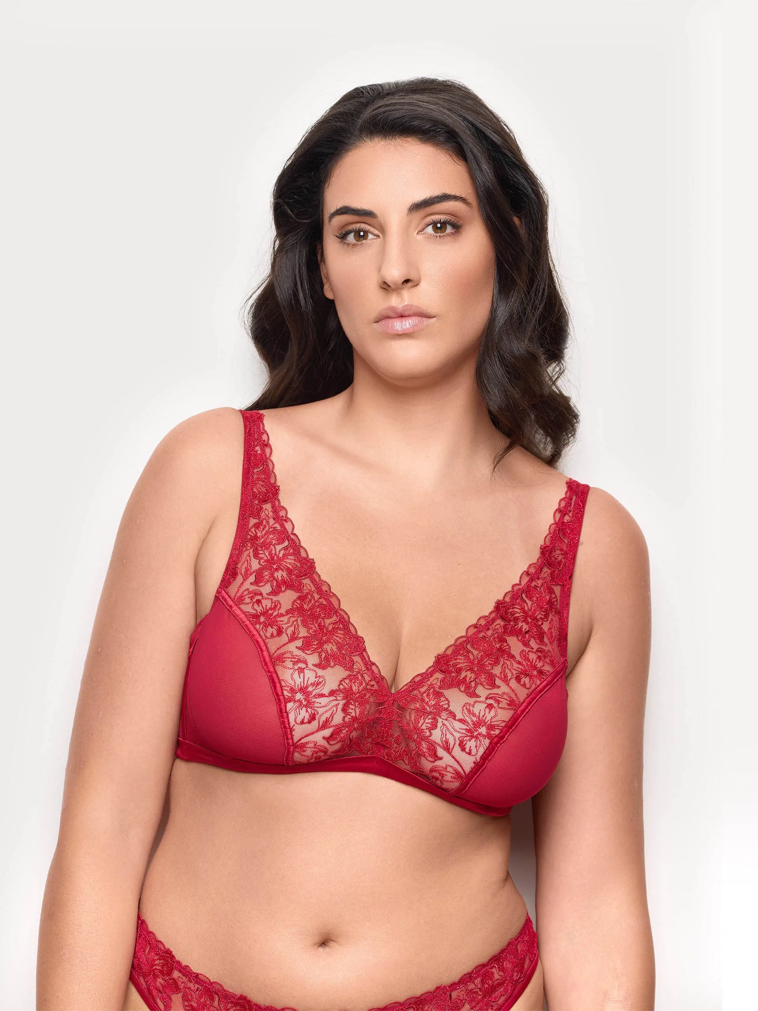 Yamamay_Ruby Red_Unlined Sail Balcony Without Underwire Red Bloom_IBAD184003_909_01