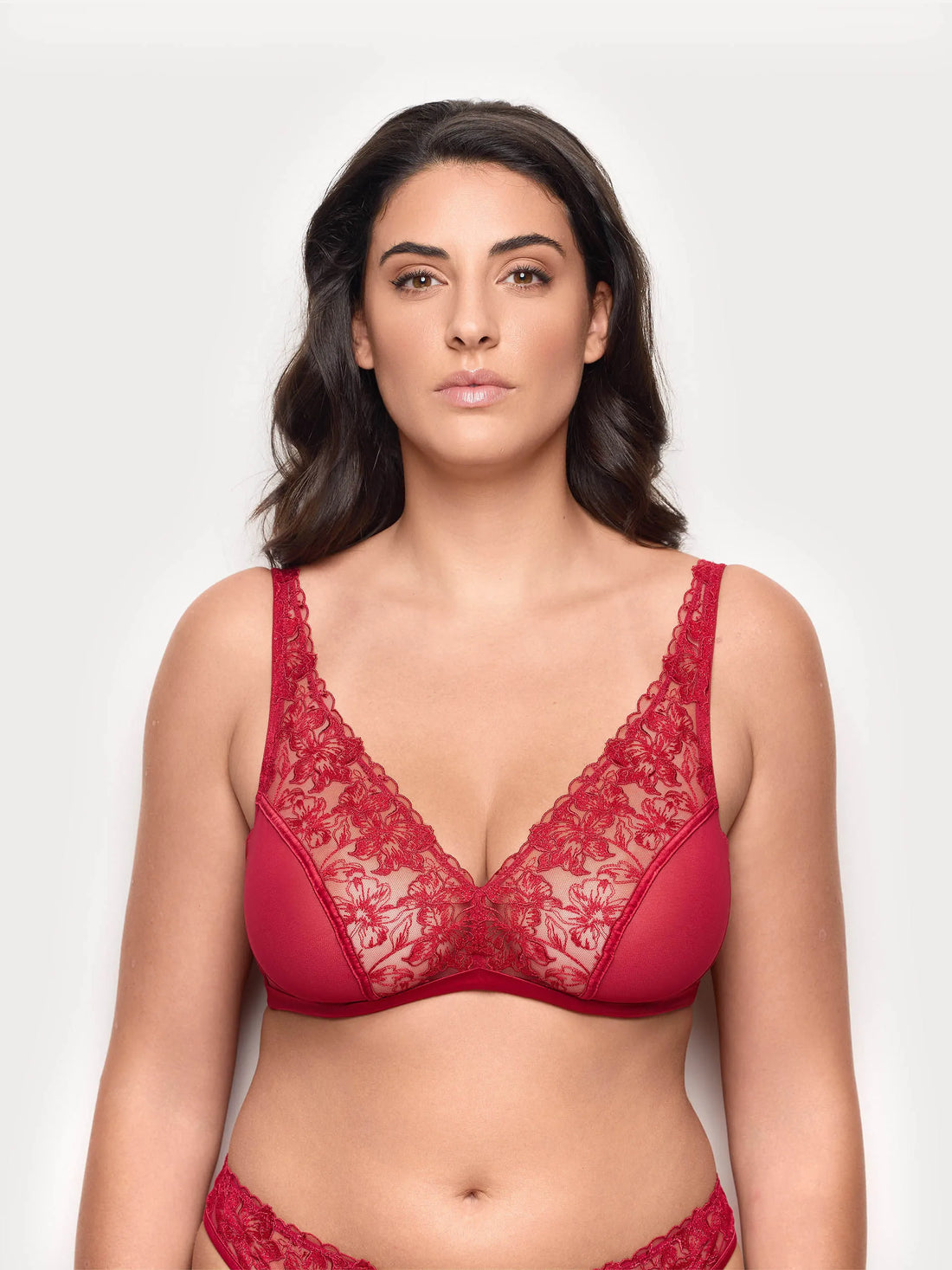 Yamamay_Ruby Red_Unlined Sail Balcony Without Underwire Red Bloom_IBAD184003_909_02