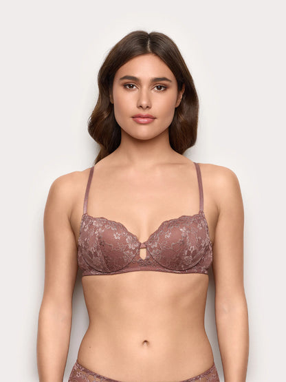 Yamamay_Dark Mauve_Balcony Bra in Different Cup Sizes - Primula Color_IBAD191002_063_02