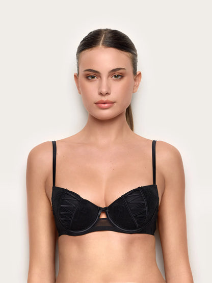 Yamamay_Black_Preformed Balconette Bra with Underwire in Different Cup Sizes - Desire_IBAD191005_072_04