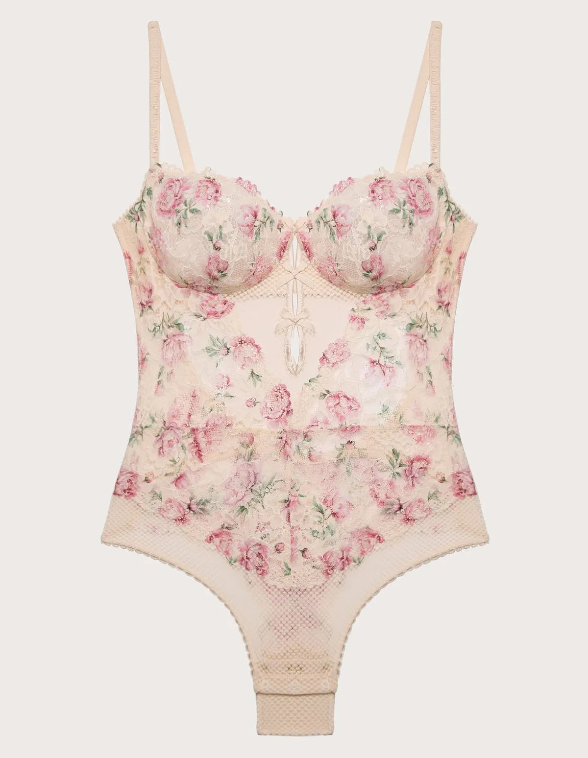 Yamamay_Almond_Unlined Bodysuit in Lace and Tulle with Underwire Ð Eloise_IBDD183007_244_05