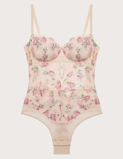 Yamamay_Almond_Unlined Bodysuit in Lace and Tulle with Underwire Ð Eloise_IBDD183007_244_05