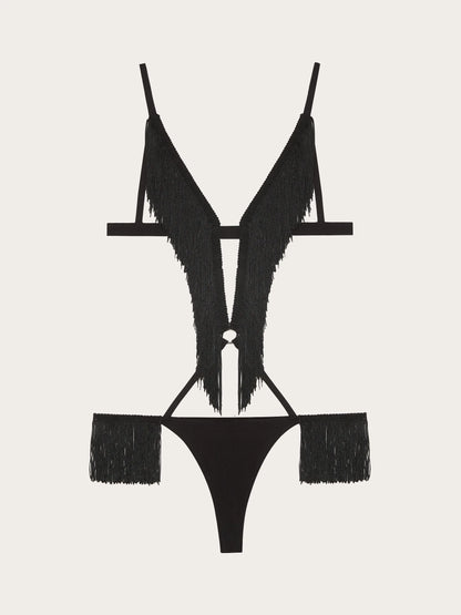 Yamamay_Black_Bodysuit without Underwire with Fringes - Priv� Dana_IBDD191002_072_05