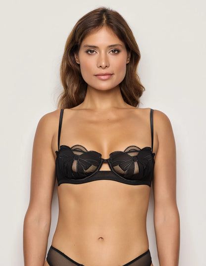 Yamamay_Black_Unlined Underwired Tulle Balconette Bra Ð Chic Bow_IBLD183002_072_02