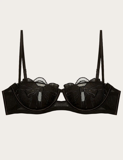 Yamamay_Black_Unlined Underwired Tulle Balconette Bra Ð Chic Bow_IBLD183002_072_05