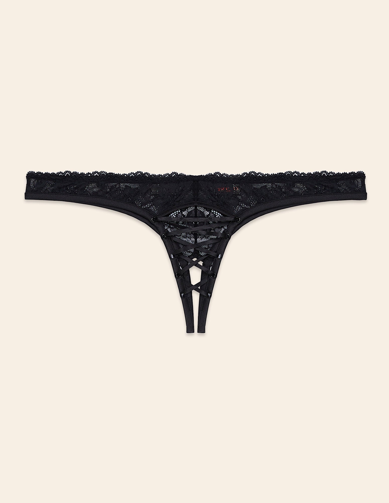 Yamamay_PrivŽ - Black Cross Open Lace Brazilian Briefs with Satin Lacing_IBND181016_072_04