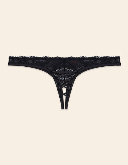 Yamamay_PrivŽ - Black Cross Open Lace Brazilian Briefs with Satin Lacing_IBND181016_072_04
