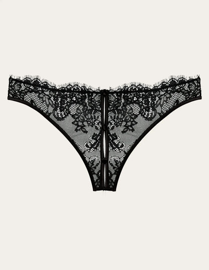 Yamamay_Black_Open Brazilian Panty with Lace and Cutout Details Ð Priv� Kylie_IBND183020_072_06