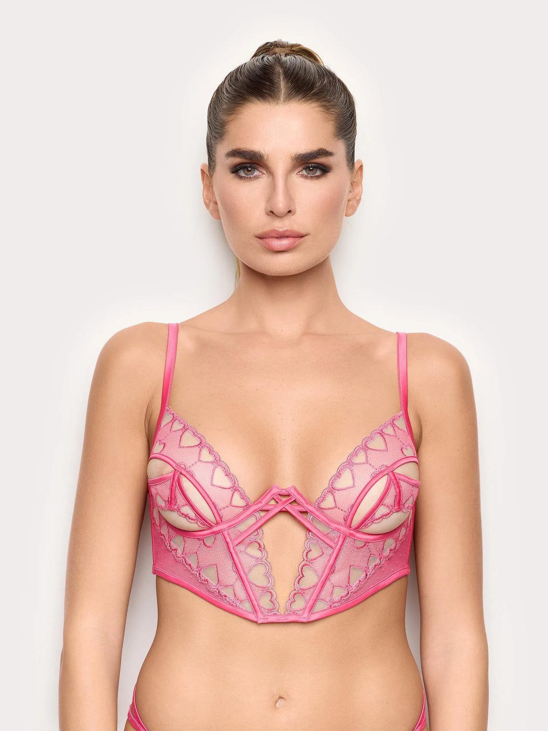 Yamamay_Fuchsia_Unlined Bustier with Underwire in Embroidered Tulle - Priv� Beloved_IBRD191008_040_02