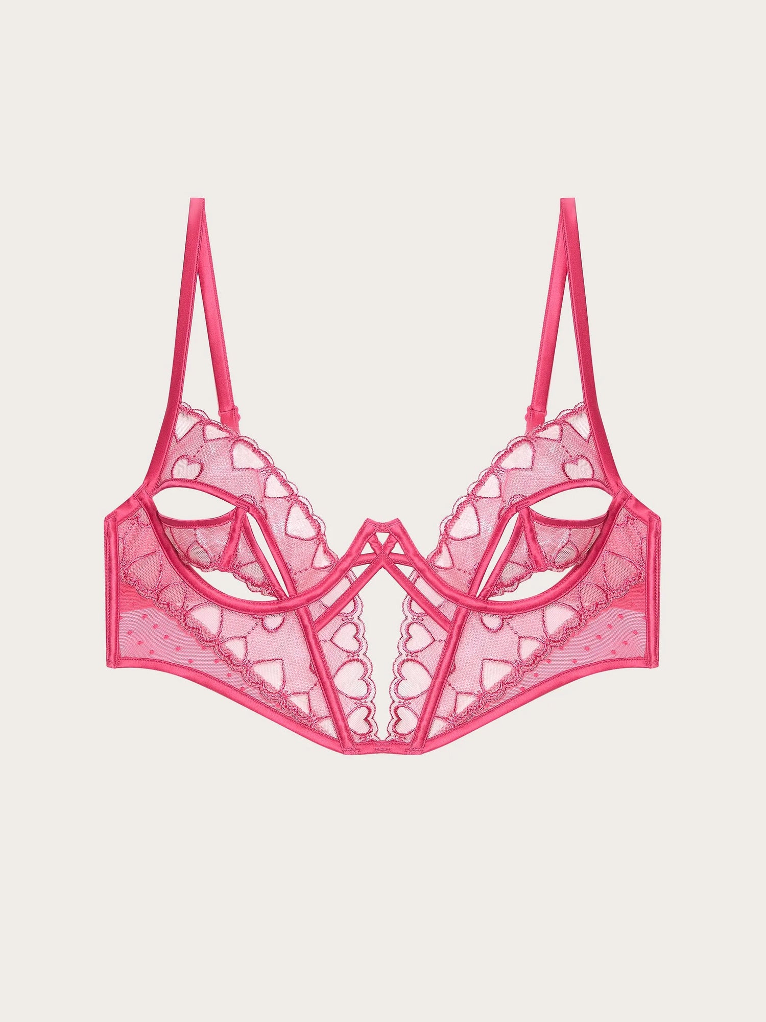 Yamamay_Fuchsia_Unlined Bustier with Underwire in Embroidered Tulle - Priv� Beloved_IBRD191008_040_08