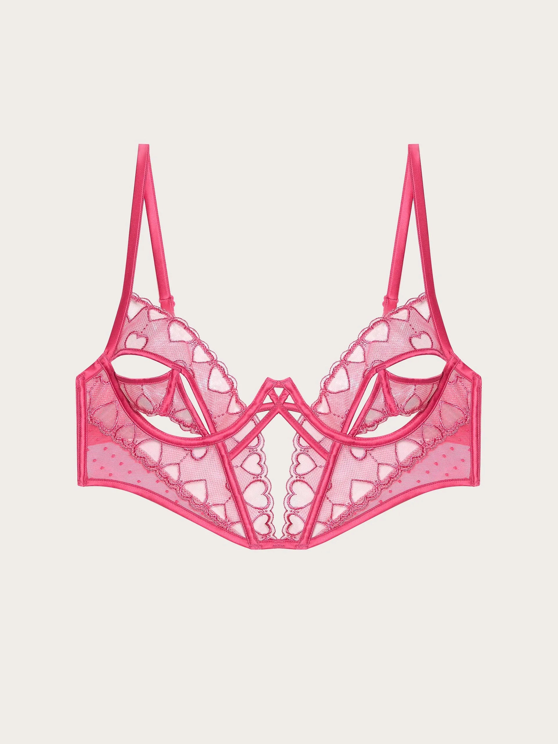 Yamamay_Fuchsia_Unlined Bustier with Underwire in Embroidered Tulle - Priv� Beloved_IBRD191008_040_08