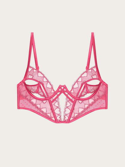 Yamamay_Fuchsia_Unlined Bustier with Underwire in Embroidered Tulle - Priv� Beloved_IBRD191008_040_08