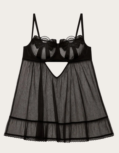 Yamamay_Black_Unlined Underwired Tulle Babydoll Ð Chic Bow_ICRD183005_072_05