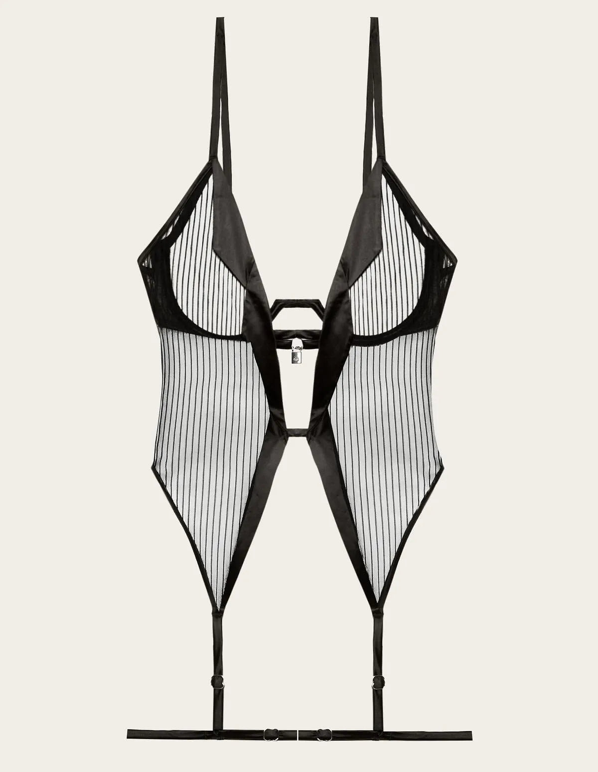 Yamamay_Black_Unlined Underwired Bustier with Padlock Ð Priv� Margot_ICRD183006_072_06