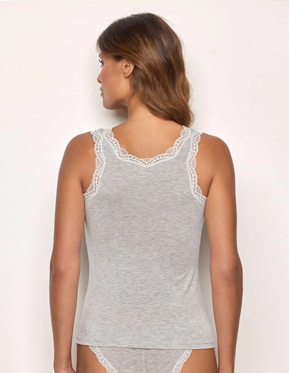Yamamay_LIGHT MELANGE GREY_Adjustable Strap Top in Tencelª Modal with Silk Ð Modal/Silk Color_ICRD183008_133_03