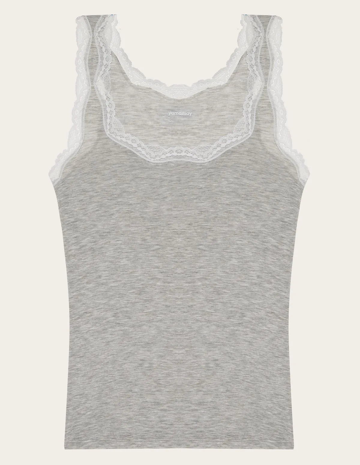 Yamamay_LIGHT MELANGE GREY_Adjustable Strap Top in Tencelª Modal with Silk Ð Modal/Silk Color_ICRD183008_133_05