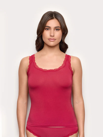 Yamamay_Ruby Red_Tank Top in Tencel¨ Modal with Silk_ICRD184003_909_02