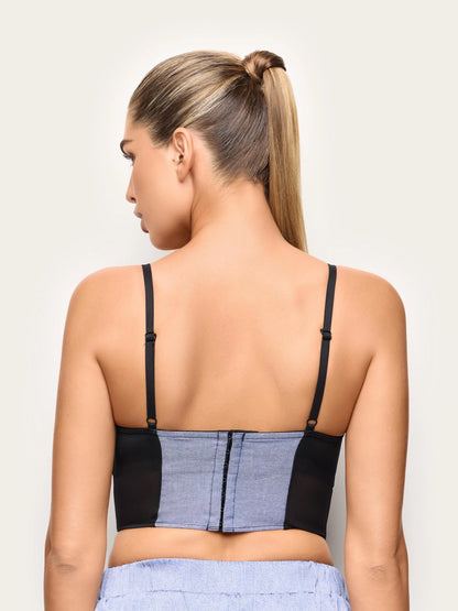 Yamamay DENIM Women Padded Girdle - Denim Lace SKU: ICRD193005_038 Image 03