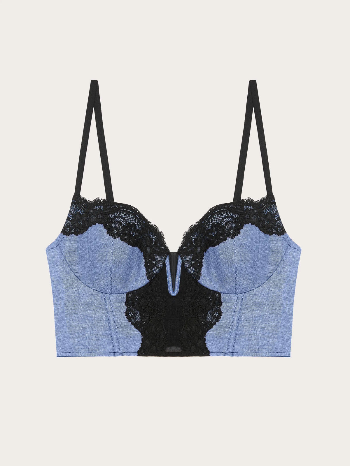 Yamamay DENIM Women Padded Girdle - Denim Lace SKU: ICRD193005_038 Image 04