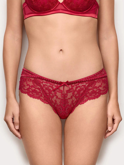 Yamamay_Ruby Red_Jolly Floral Lace Thong Shorts_ICUD184001_909_03