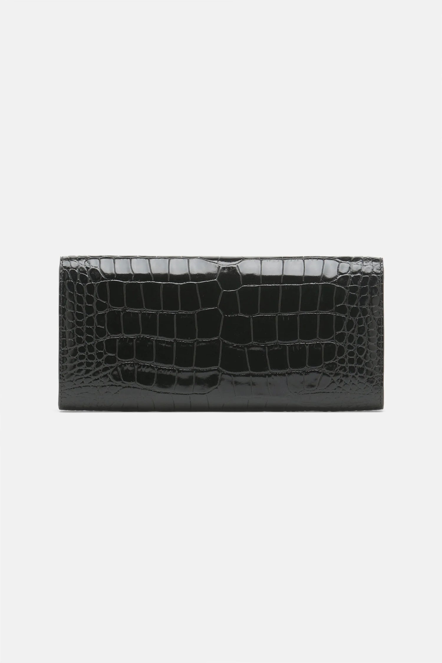 Luisa Spagnoli Nero/Oro Women Idilliaco - Crocodile-Print Leather Clutch SKU: IDILLIACO A_0101 0002 Image 03