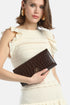 Luisa Spagnoli Cioccolato/Oro Women Idilliaco - Crocodile-Print Leather Clutch SKU: IDILLIACO A_0986 0002 Image 02