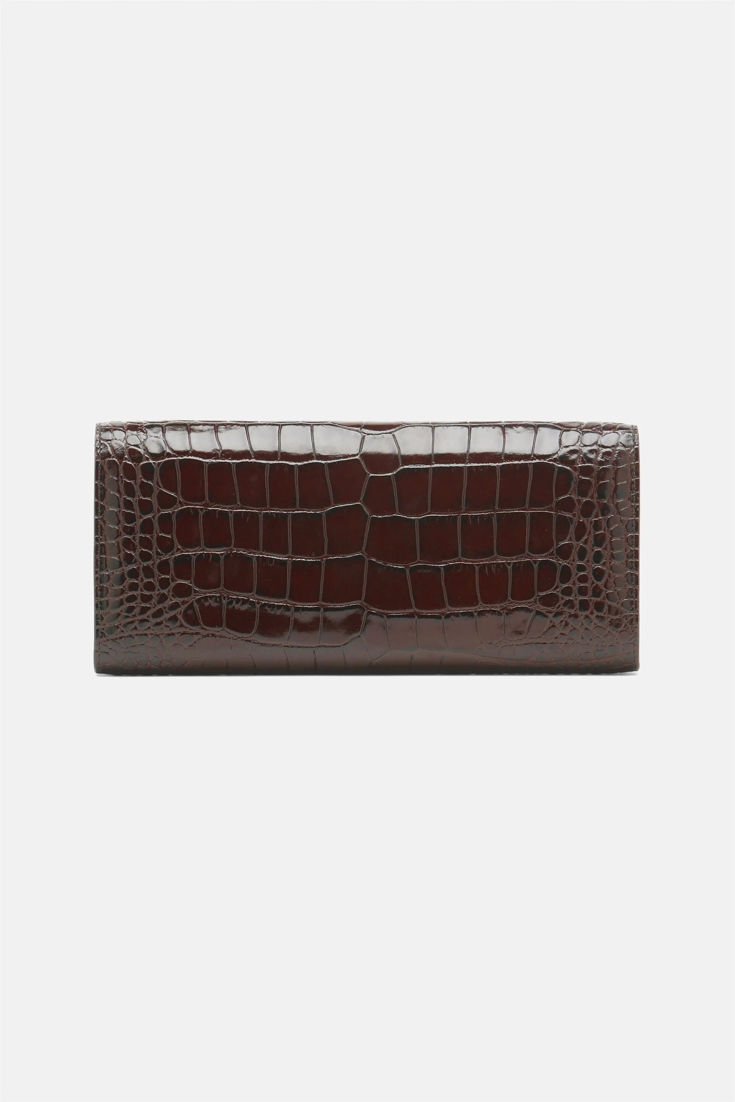Luisa Spagnoli Cioccolato/Oro Women Idilliaco - Crocodile-Print Leather Clutch SKU: IDILLIACO A_0986 0002 Image 03