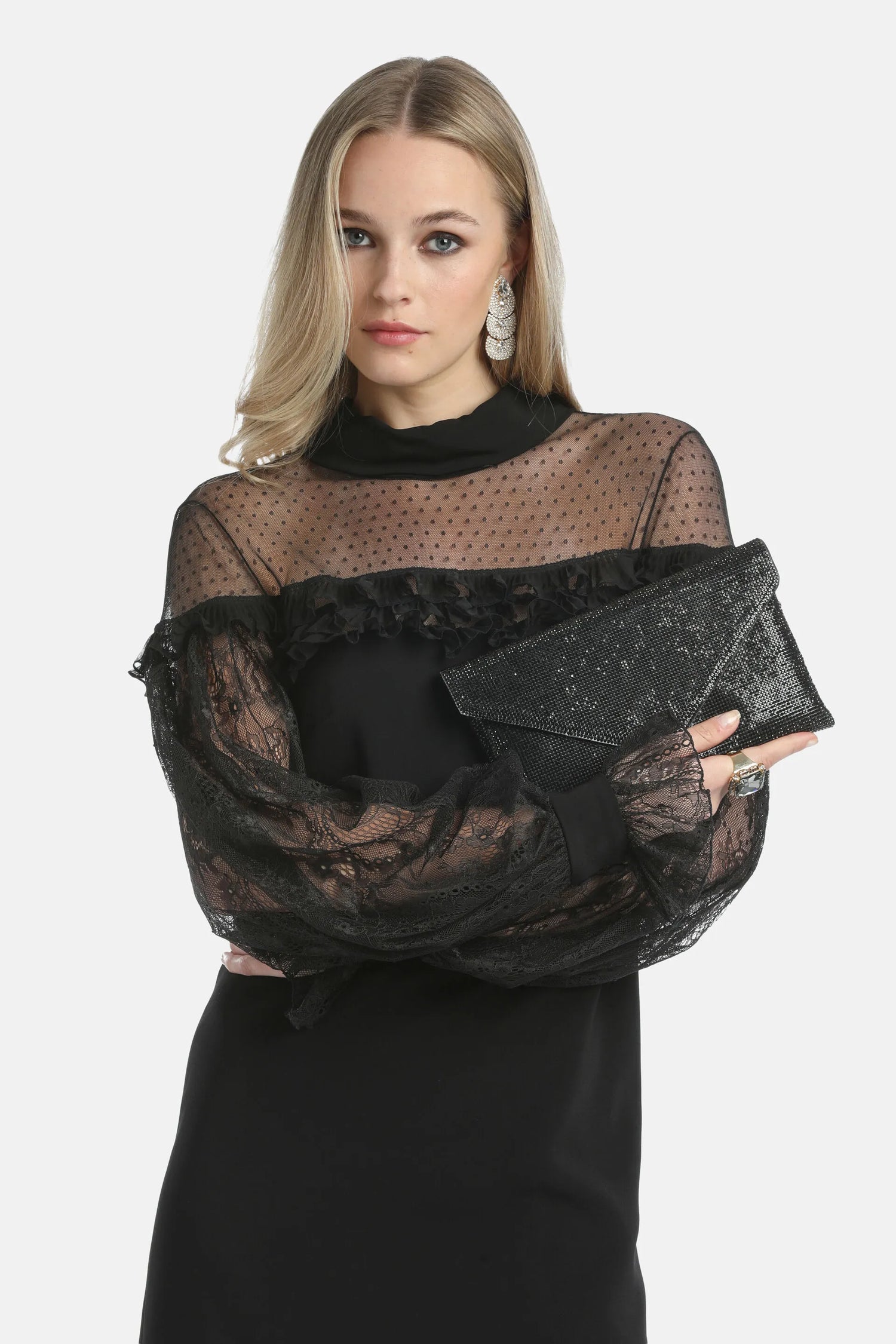 Luisa Spagnoli Nero/Oro Women Iglesias - Elegant Clutch SKU: IGLESIAS A_0101 0002 Image 02