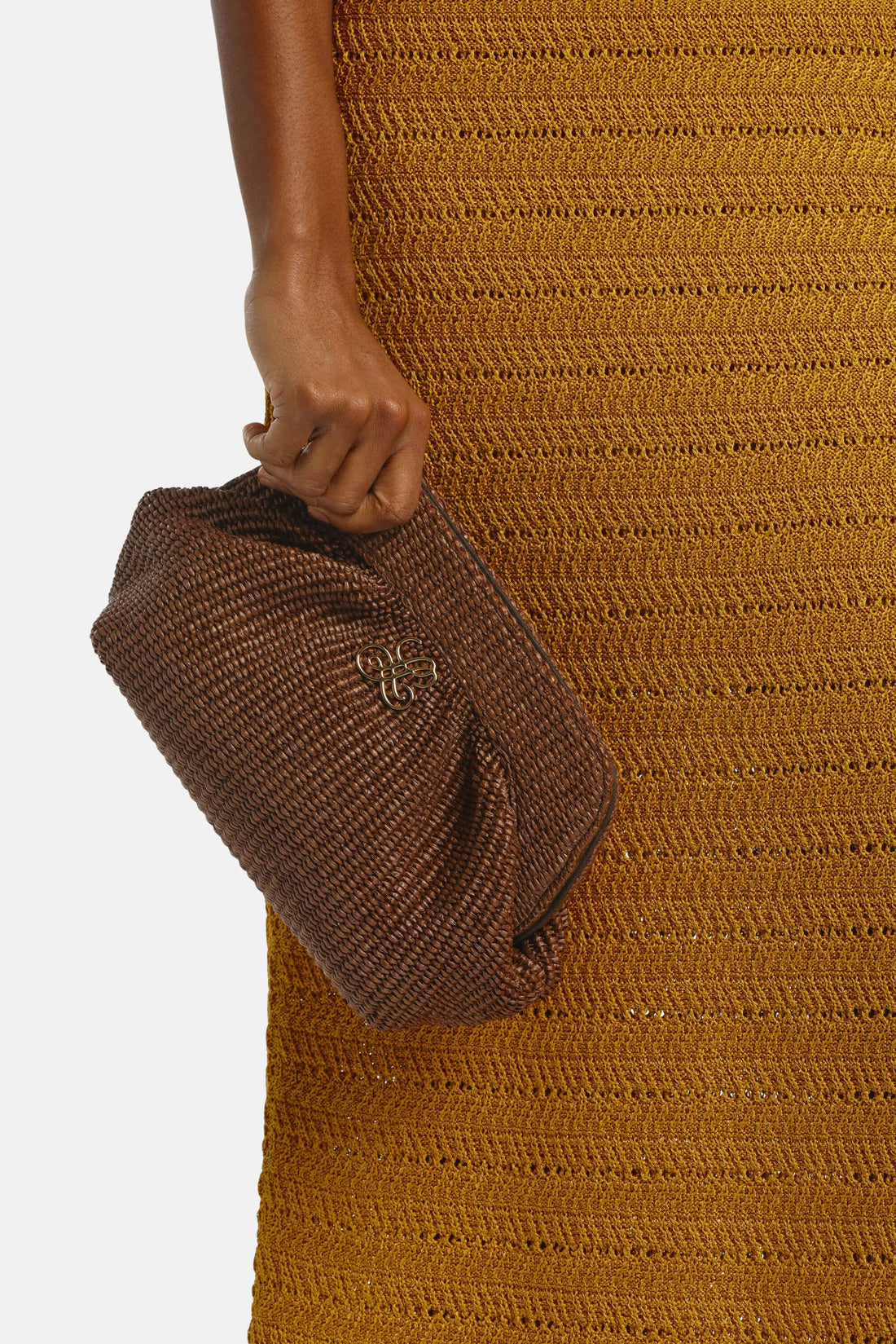 Luisa Spagnoli Cioccolato/Oro Women Ilarita - Raffia Clutch SKU: ILARITA_0944 0002 Image 03
