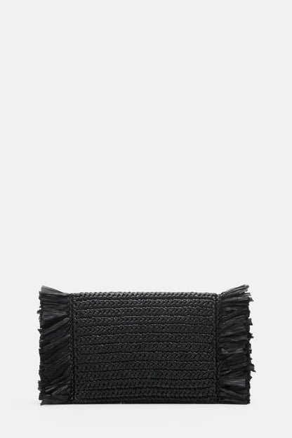 Luisa Spagnoli Nero/Oro Satinato Women Ili - Fringed Clutch SKU: ILI_0101 0018 Image 03