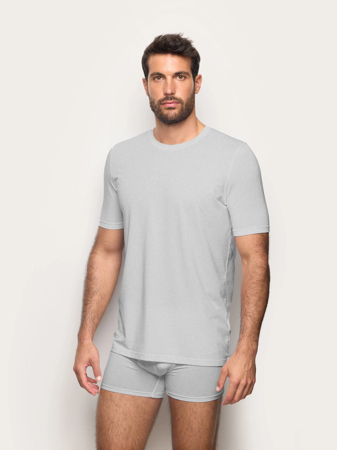 Yamamay_Light Grey_T-Shirt - Modal/Cotton/Silk_IMAU191003_052_01