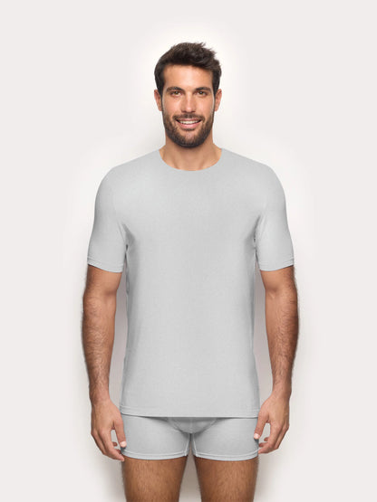 Yamamay_Light Grey_T-Shirt - Modal/Cotton/Silk_IMAU191003_052_02