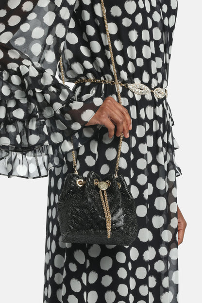 Luisa Spagnoli Nero/Oro Women Insolita - Elegant Crystal-Embellished Bag SKU: INSOLITA_0101 0002 Image 02