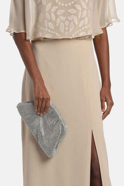 Luisa Spagnoli Nickel/Nickel Women Invitata - Small Crystal-Embellished Clutch SKU: INVITATA C_0001 0001 Image 02