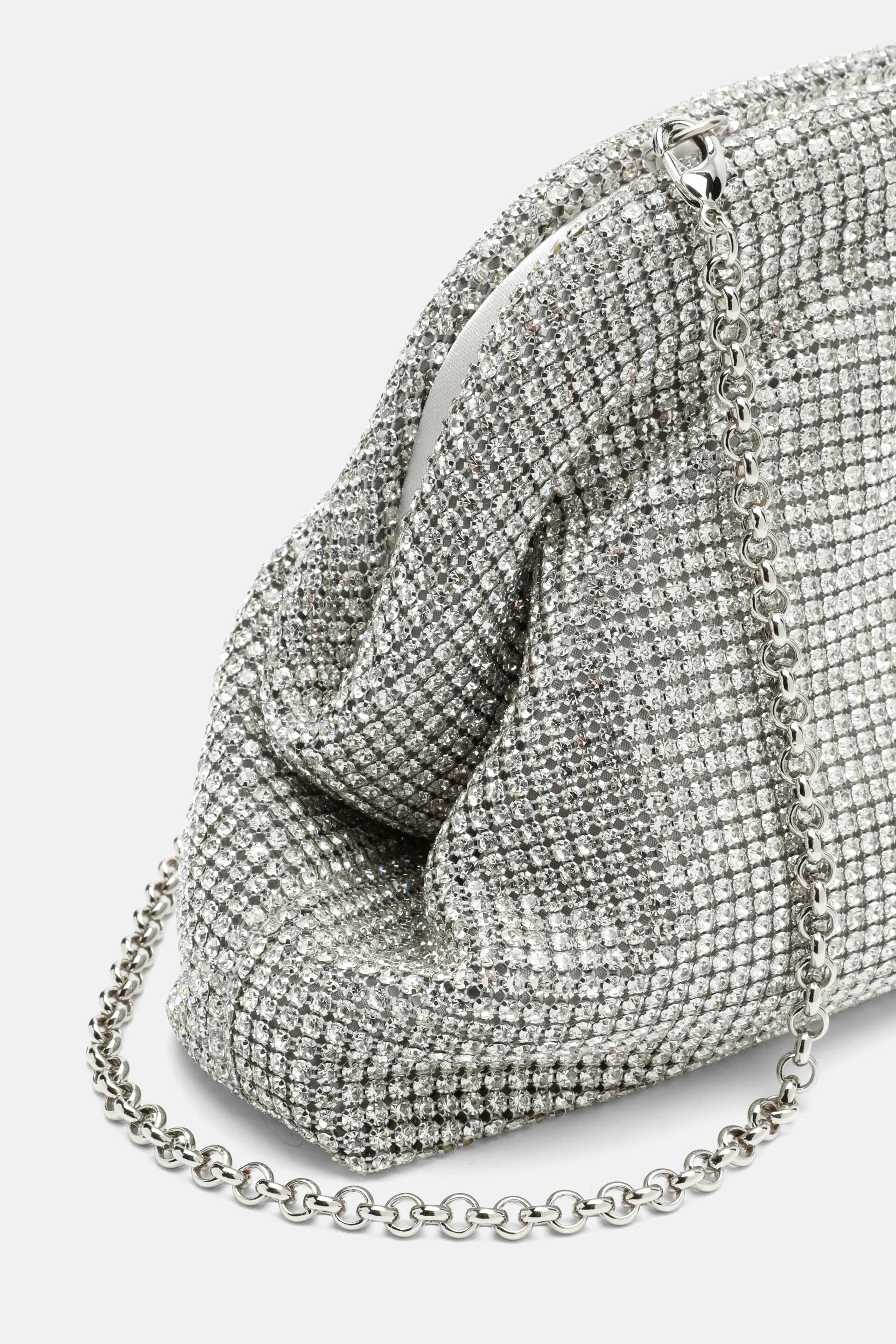 Luisa Spagnoli Nickel/Nickel Women Invitata - Small Crystal-Embellished Clutch SKU: INVITATA C_0001 0001 Image 04