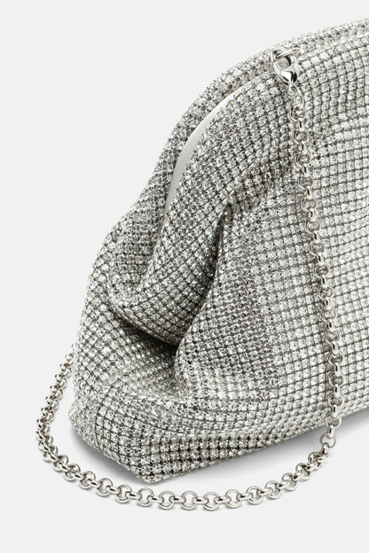 Luisa Spagnoli Nickel/Nickel Women Invitata - Small Crystal-Embellished Clutch SKU: INVITATA C_0001 0001 Image 04