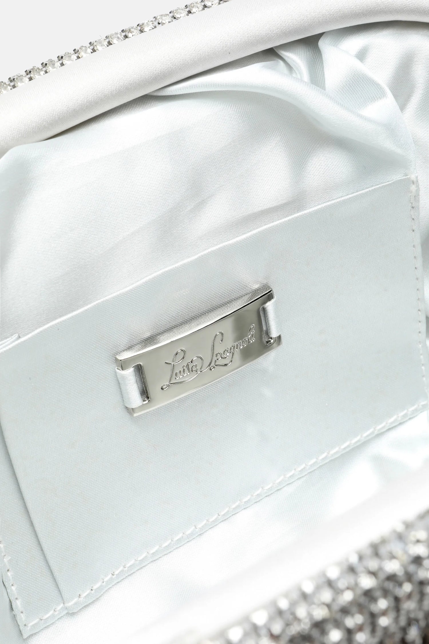 Luisa Spagnoli Nickel/Nickel Women Invitata - Small Crystal-Embellished Clutch SKU: INVITATA C_0001 0001 Image 06