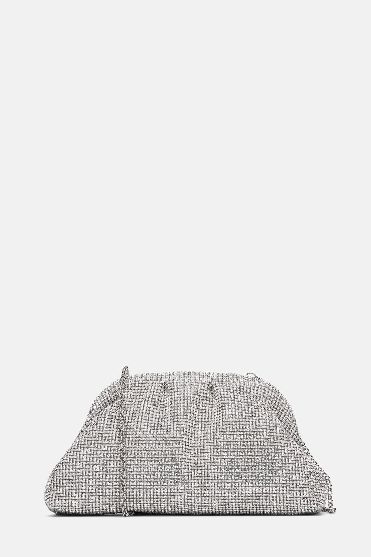 Luisa Spagnoli Nickel/Nickel Women Invitata Small Crystal-Embellished Clutch SKU: INVITATA D_0001 0001 Image 01