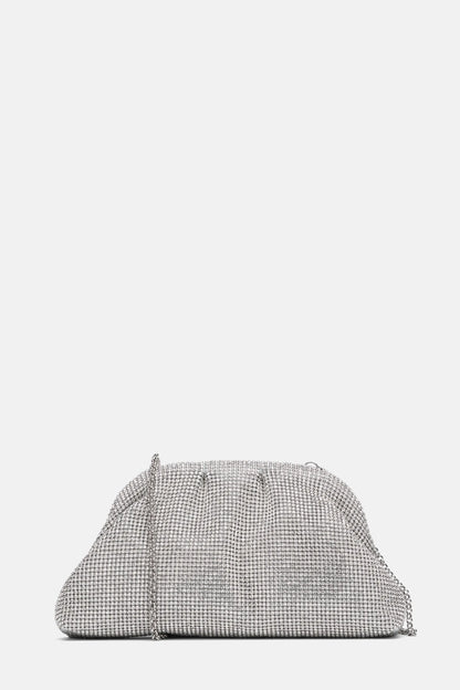 Luisa Spagnoli Nickel/Nickel Women Invitata Small Crystal-Embellished Clutch SKU: INVITATA D_0001 0001 Image 01