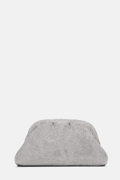 Luisa Spagnoli Nickel/Nickel Women Invitata Small Crystal-Embellished Clutch SKU: INVITATA D_0001 0001 Image 03