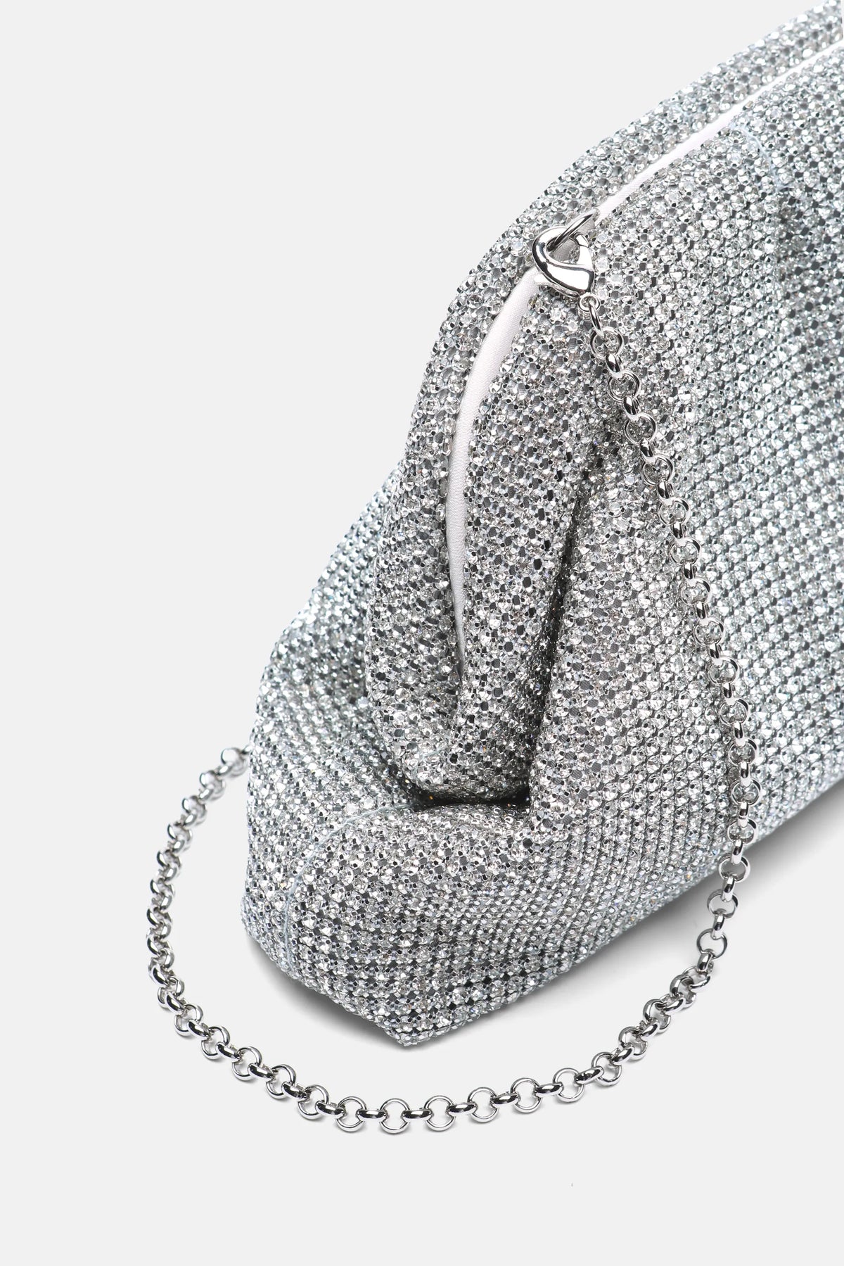 Luisa Spagnoli Nickel/Nickel Women Invitata Small Crystal-Embellished Clutch SKU: INVITATA D_0001 0001 Image 04