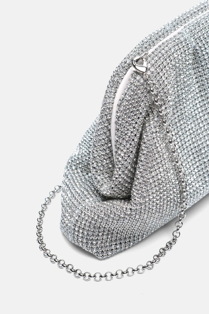 Luisa Spagnoli Nickel/Nickel Women Invitata Small Crystal-Embellished Clutch SKU: INVITATA D_0001 0001 Image 04