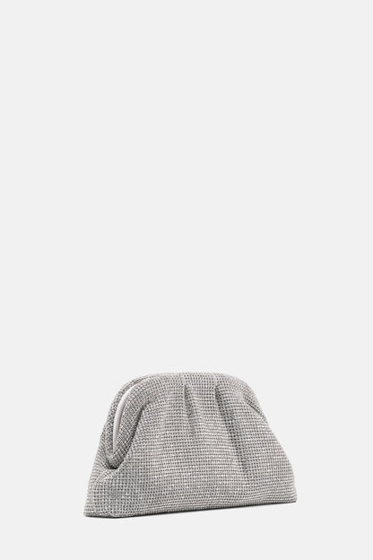Luisa Spagnoli Nickel/Nickel Women Invitata Small Crystal-Embellished Clutch SKU: INVITATA D_0001 0001 Image 05