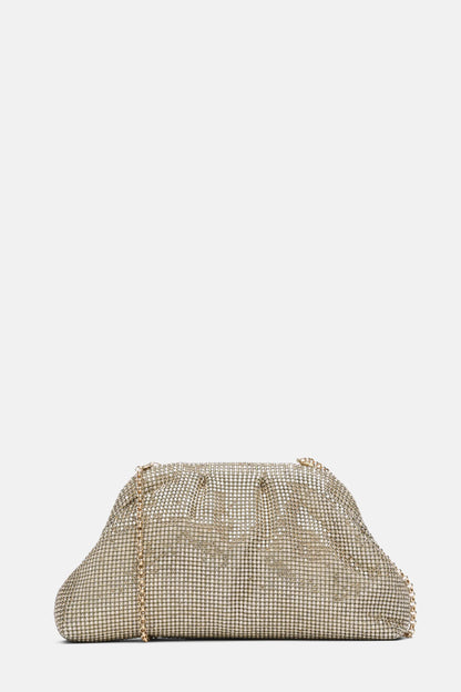 Luisa Spagnoli Nickel/Oro Women Invitata Small Crystal-Embellished Clutch SKU: INVITATA D_0001 0002 Image 01