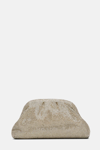 Luisa Spagnoli Nickel/Oro Women Invitata Small Crystal-Embellished Clutch SKU: INVITATA D_0001 0002 Image 03
